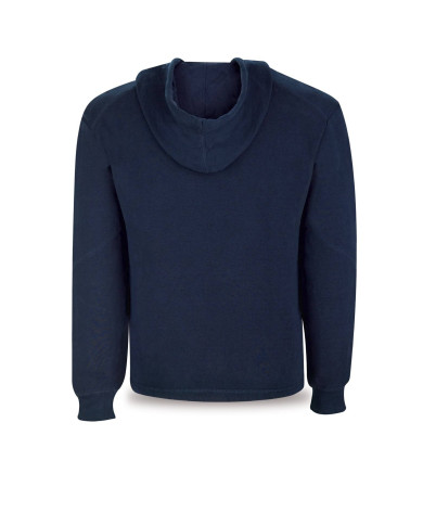 Sudadera azul marino poliéster/algodón con capucha. 280 gr MARCA