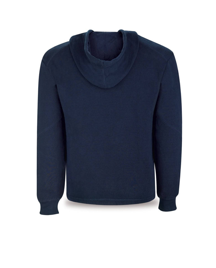 Sudadera azul marino poliéster/algodón con capucha. 280 gr MARCA