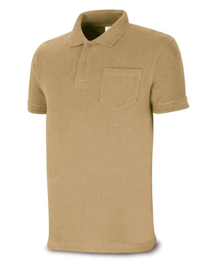 Polo BASIC beige 100% algodón. 175 gr. Manga corta MARCA