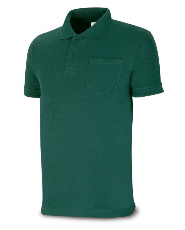 Polo BASIC verde 100% algodón. 175 gr. Manga corta MARCA
