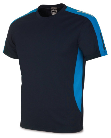 Camiseta "TÉCNICA" azul marino costado azulina poliéster 150 gr MARCA