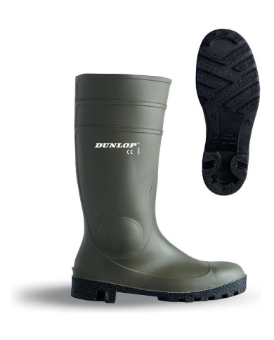 Bota de agua verde de seguridad (S5) PVC/Nitrilo caña alta. Dunlop 142VP
