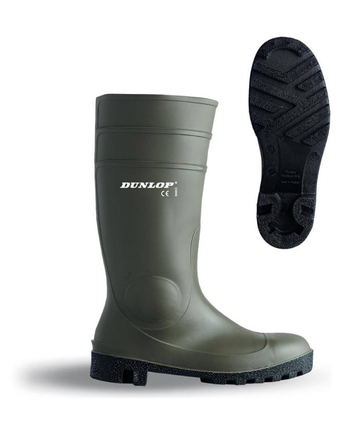 Bota de agua verde de seguridad (S5) PVC/Nitrilo caña alta. Dunlop 142VP