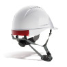 Mod. "MOUNTAIN". Casco de protección ABS cierre ruleta, arnés textil 6 puntos y barbiquejo. Color Blanco STEELPRO