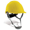 Mod. "MOUNTAIN". Casco de protección ABS cierre ruleta, arnés textil 6 puntos y barbiquejo. Color Amarillo STEELPRO