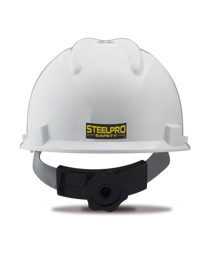 Mod. "ROLLER". Casco de protección cierre ruleta y arnés textil. Color Blanco STEELPRO