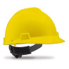 Mod. "ROLLER". Casco de protección cierre ruleta y arnés textil. Color Amarillo STEELPRO