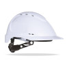 Mod. “THOR”. Casco de protección para la industria ventilado en color blanco, cierre ruleta, arnés textil 6 puntos STEELPRO