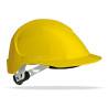 Mod. "THOR". Casco de protección para la industria eléctricamente aislante, cierre ruleta, arnés textil 6 puntos STEELPRO