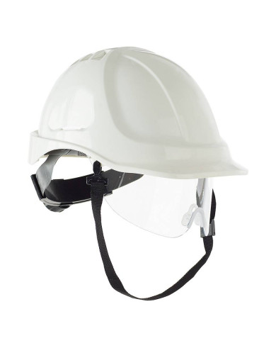 Mod. "VISION". Casco de protección para la industria eléctricamente aislante con visor retráctil cierre ruleta STEELPRO