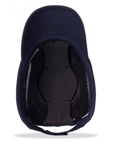 Mod. “BUMPER PRO”. Gorra de protección anti golpes con rejillas de ventilación lateral. Color Azul Marino STEELPRO