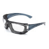 Mod. "BARIO". Gafa de ocular incoloro, patillas flexibles transparentes, foam interior en EVA (desmontable) STEELPRO
