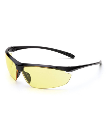 Gafa mod. "CARBON". Gafa de montura universal, ocular amarillo y patillas flexibles STEELPRO