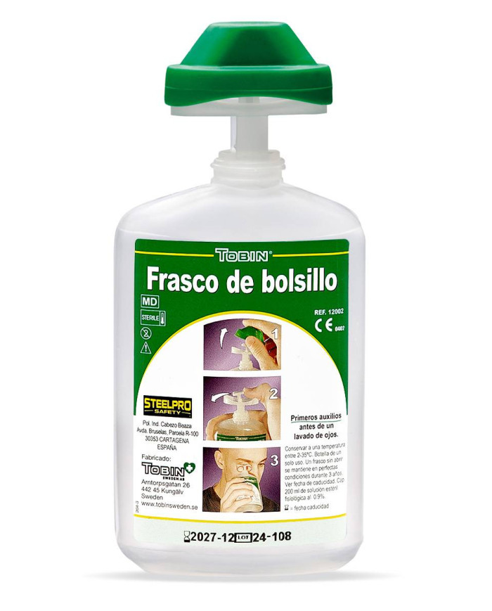 Frasco lavaojos de bolsillo de 200 ml. Tobin Eyewash