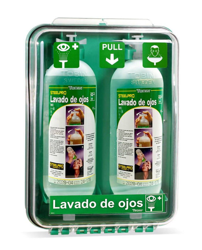 Estación dos botellas de un litro. Tobin Eyewash
