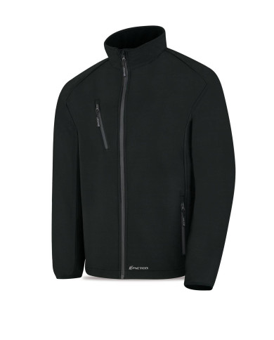 Cazadora Softshell modelo CUARZO. Negra 320 gr METEO
