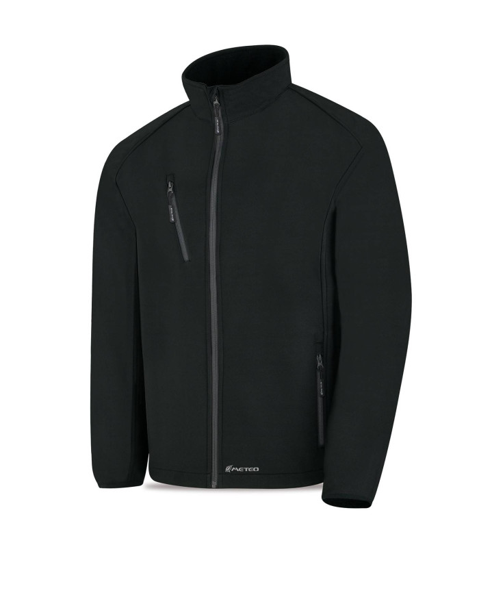 Cazadora Softshell modelo CUARZO. Negra 320 gr METEO