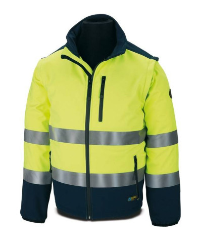 Cazadora SOFTSHELL Alta Visibilidad bicolor. Mangas desmontables 310 gr MARCA