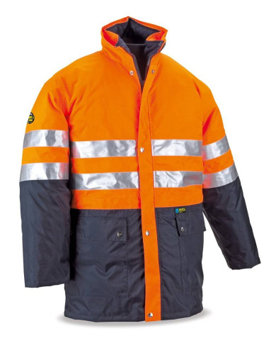 Parka Alta visibilidad. Triple uso naranja/azul marino 560 gr MARCA