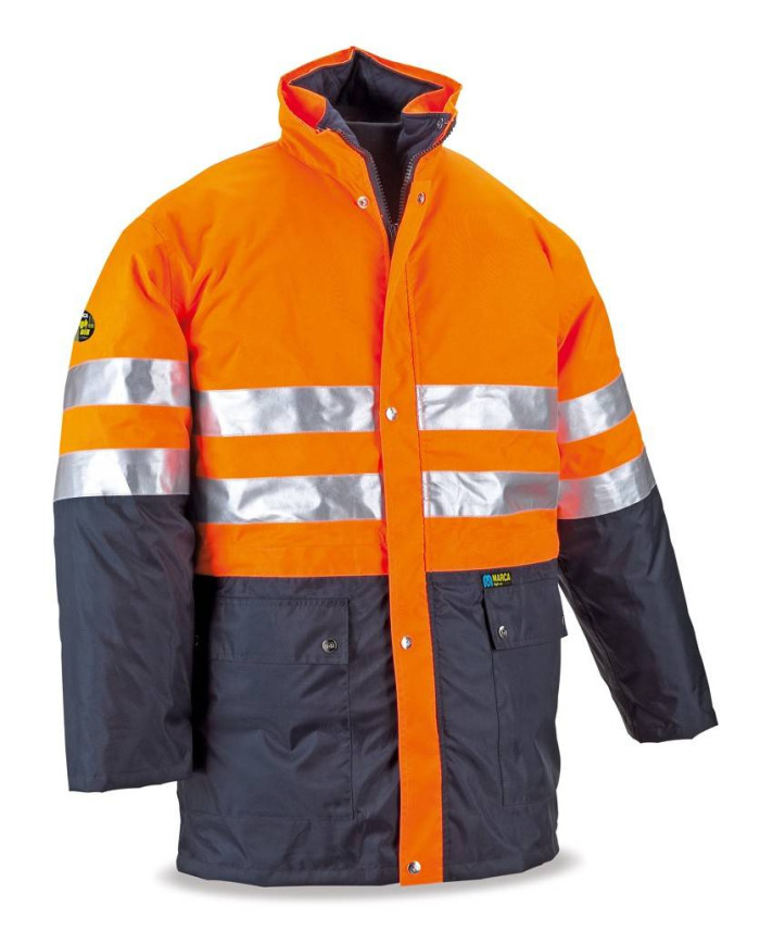 Parka Alta visibilidad. Triple uso naranja/azul marino 560 gr MARCA