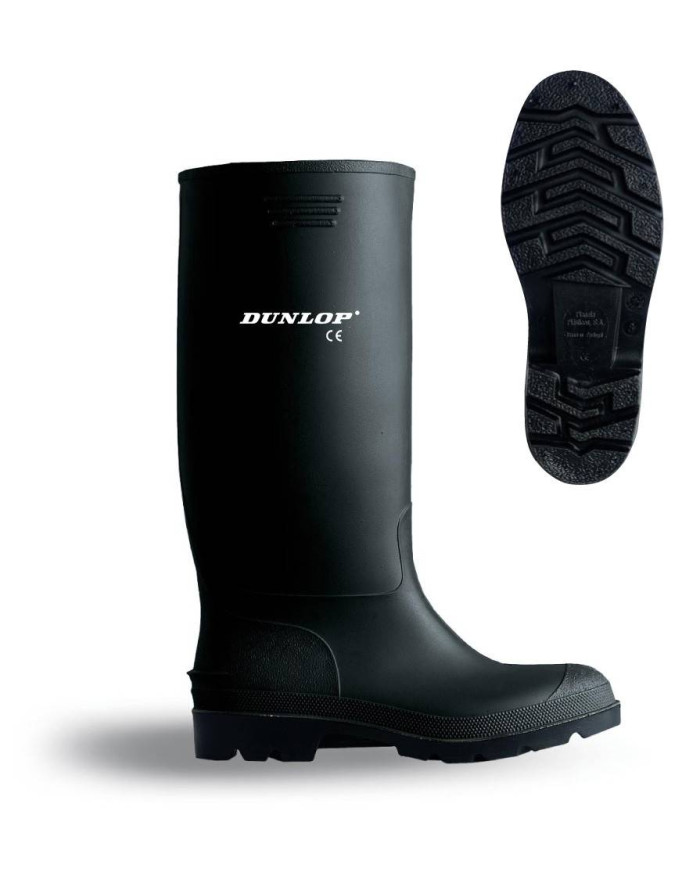 Bota de agua PVC caña alta negra. Dunlop 380
