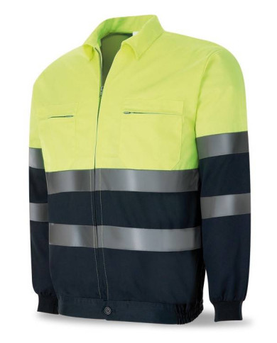 Chaqueta bicolor de alta visibilidad poliéster/algodón 200 g MARCA