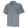 Camisa gris poliéster/algodón 95 gr. Manga corta MARCA