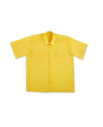Camisa amarillo poliéster/algodón 95 gr. Manga corta MARCA