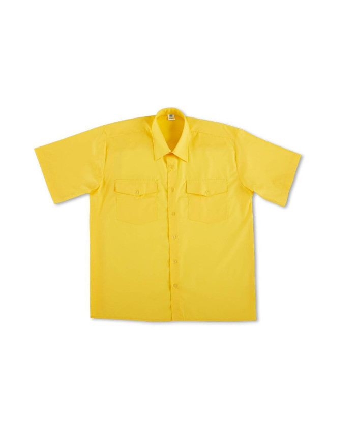 Camisa amarillo poliéster/algodón 95 gr. Manga corta MARCA