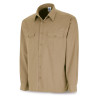 Camisa beige poliéster/algodón 95 gr. Manga larga MARCA