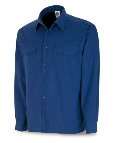 Camisa azulina algodón 125 gr. Manga larga MARCA