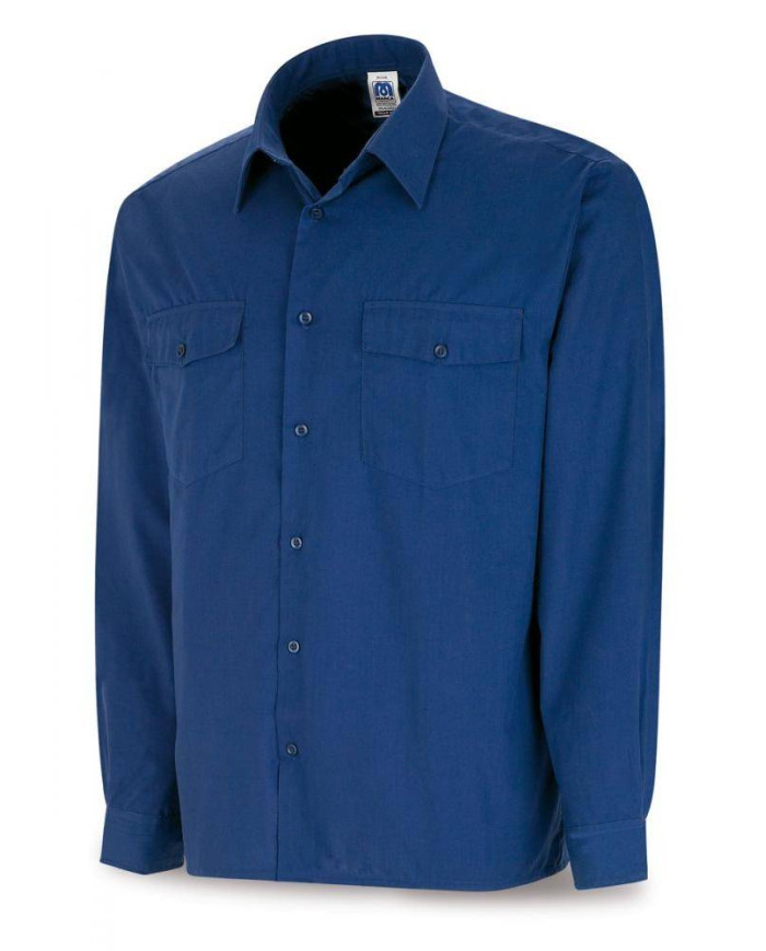 Camisa azulina algodón 125 gr. Manga larga MARCA