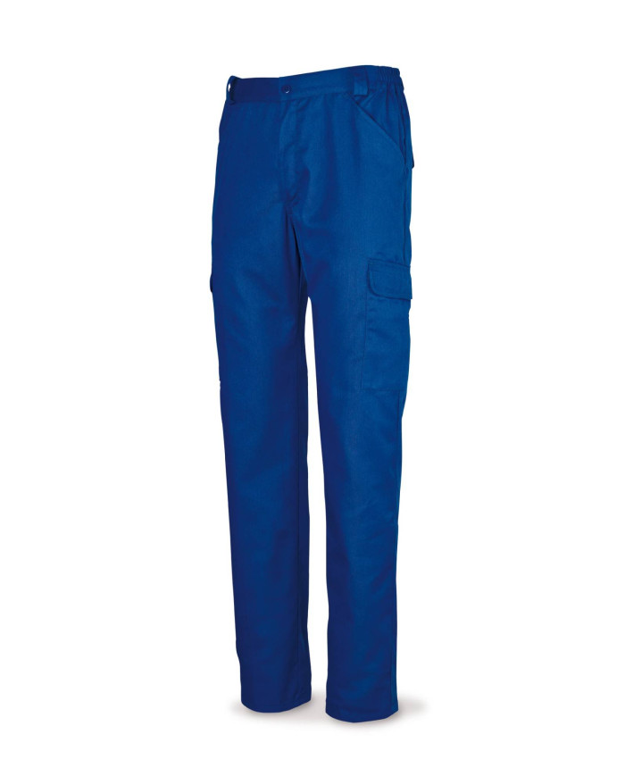 Pantalón azulina poliéster/algodón 200 g. Multibolsillos MARCA