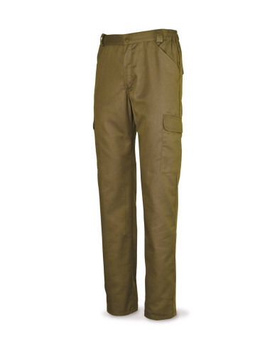 Pantalón beige poliéster/algodón 200 g. Multibolsillos MARCA