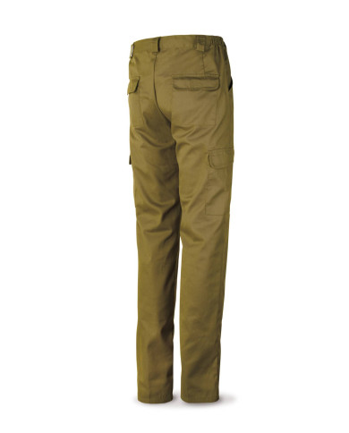 Pantalón beige poliéster/algodón 200 g. Multibolsillos MARCA