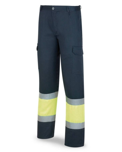 Pantalón bicolor de alta visibilidad poliéster/algodón 430 g. acolchado MARCA