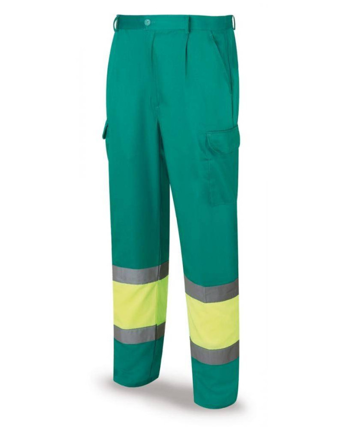Pantalón bicolor de alta visibilidad poliéster/algodón 200 g MARCA