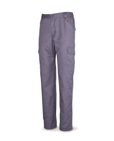 Pantalón gris poliéster/algodón 200 g. Multibolsillos MARCA