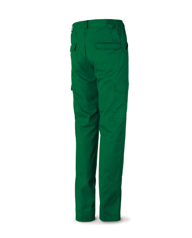Pantalón verde poliéster/algodón 200 g. Multibolsillos MARCA