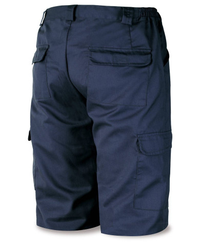 Bermuda azul marino poliéster/algodón de 200 g.Multibolsillo MARCA