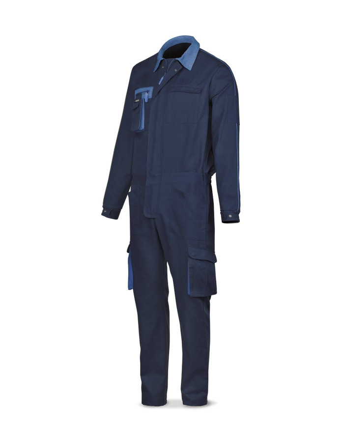 Buzo azul marino algodón de 270 g. Multibolsillos MARCA