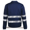 Chaqueta azul marino algodón con bandas reflectantes 245 g MARCA
