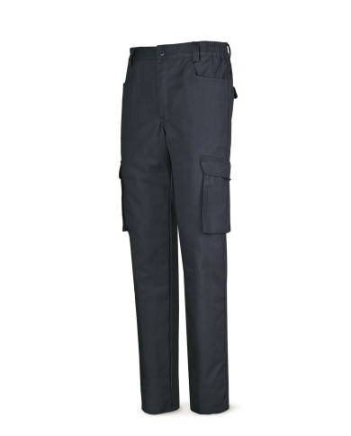 Pantalón MUJER azul marino algodón de 245 g. Multibolsillo MARCA
