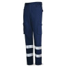 Pantalón azul marino algodón con bandas reflectantes 245 g MARCA