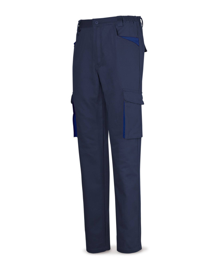 Pantalón azul marino en Algodón de 270 g. Multibolsillos MARCA