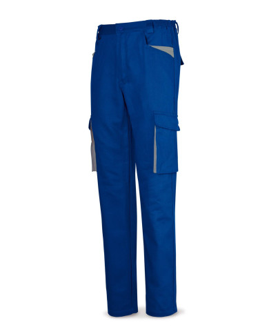 Pantalón azulina en Algodón de 270 g. Multibolsillos MARCA