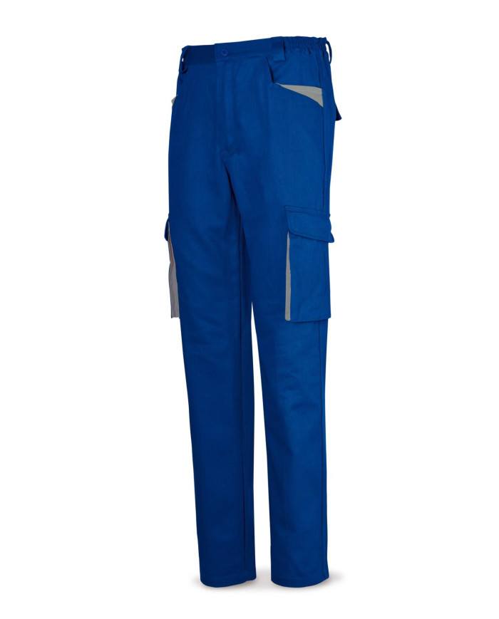 Pantalón azulina en Algodón de 270 g. Multibolsillos MARCA