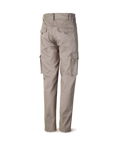 Pantalón gris algodón de 245 g. Multibolsillo MARCA