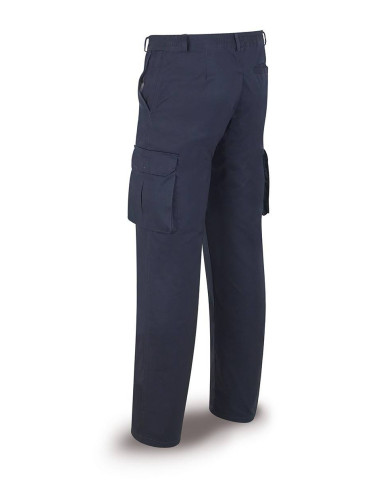 Pantalón azul marino poliester/algodón de 245 g. Multibolsillo MARCA