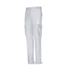 Pantalón blanco poliester/algodón de 245 g. Multibolsillo MARCA